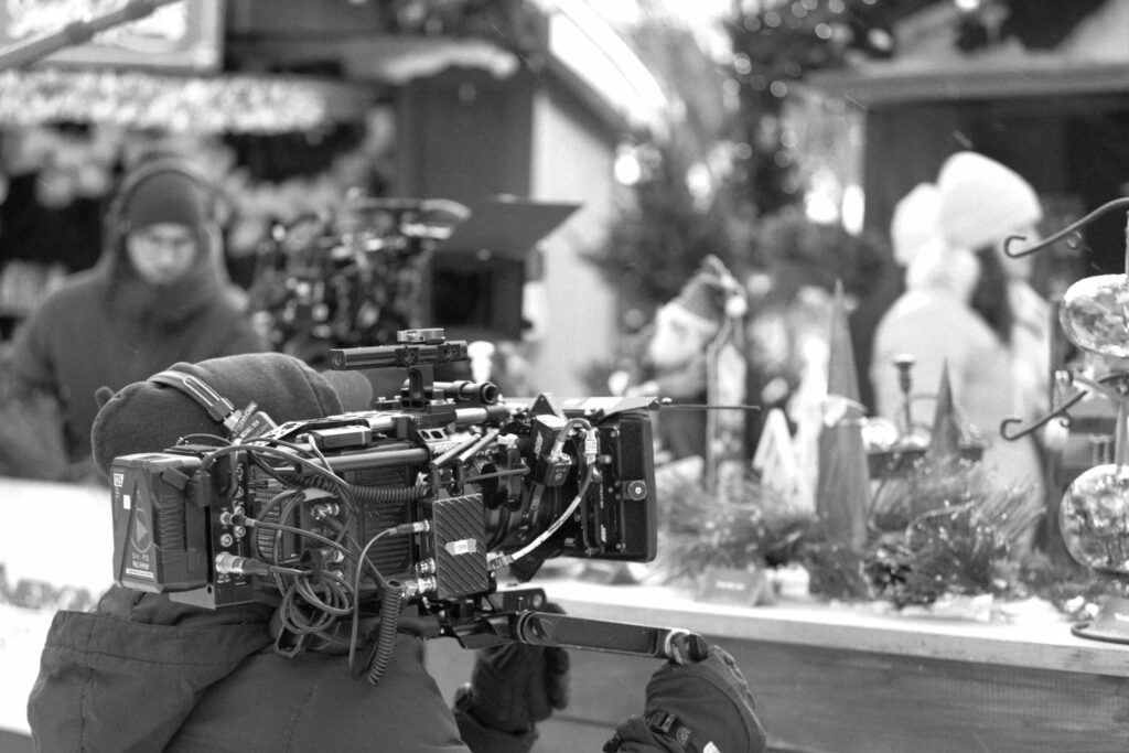 A picture of Adam Testa camera operating on the production set of Melt My Heart This Christmas, (2024)